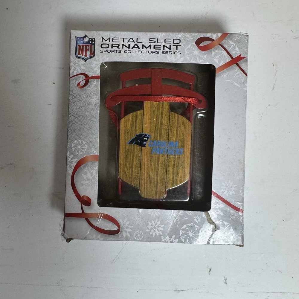 Carolina Panthers Metal Sled Ornament Sports Collectors Series‎ NIB
